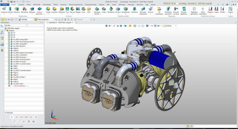 Interface logiciel ZW3D - CAO et CFAO 3D pour la conception mécanique